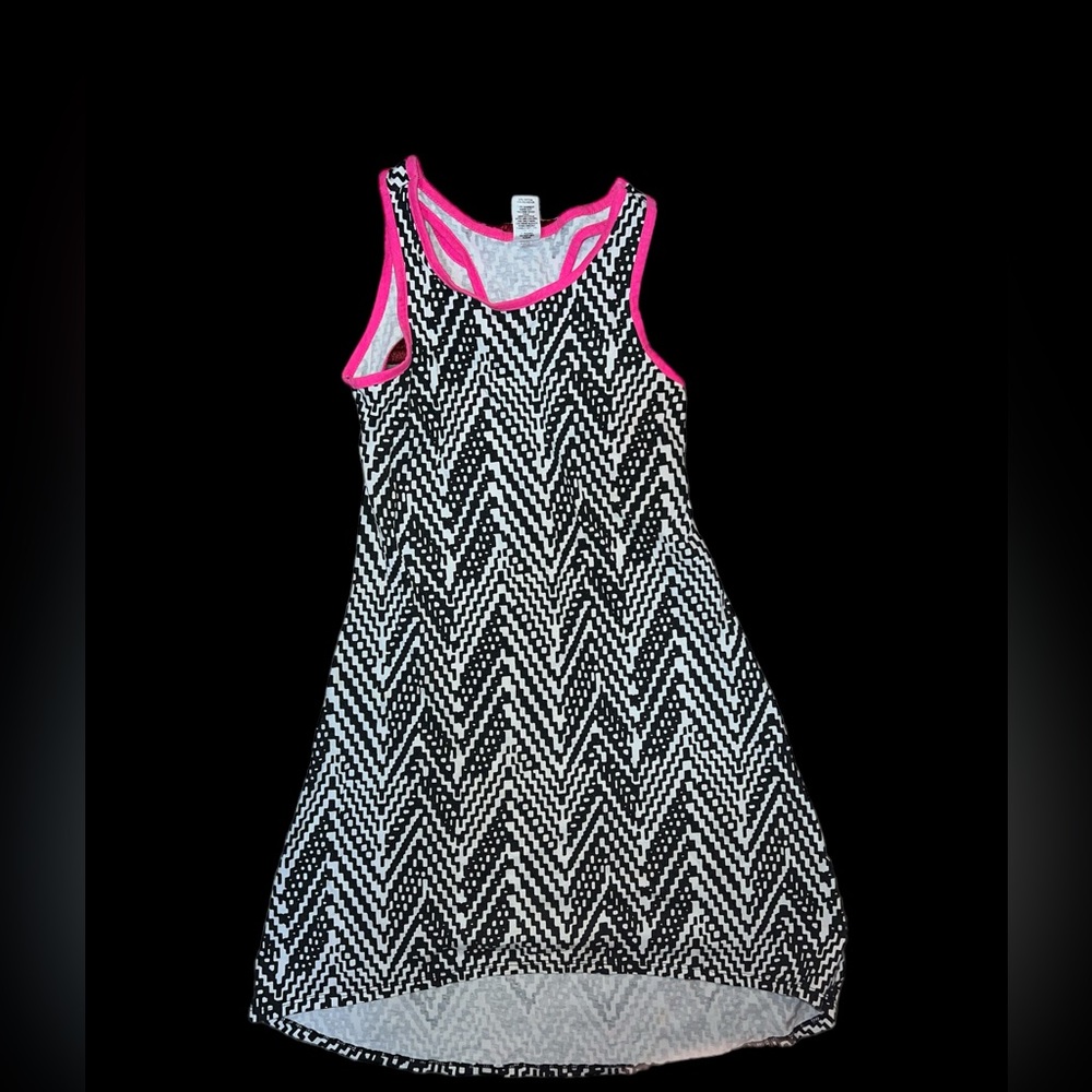 ☠️5/$20 ☠️TOTAL GIRL|  GIRLS COLORBLOCK ZIGZAG TANK TOP STYLE SUN DRESS MED